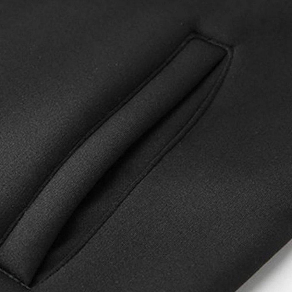 Black Mens Thermal Hoodie - Picture 6 of 7
